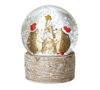 Heaven Sends Christmas Hedgehogs Around Christmas Tree Snow Globe, 6 X 8.5 Cm Festive Tabletop Ornament