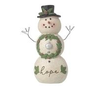 Heaven Sends Christmas Hope Snowman Decoration - 12.5 X 5 Cm Poly Clay Resin Festive Ornament