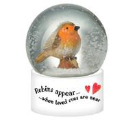 Heaven Sends Christmas Large Robins Appear When Loved Ones Are Near Snow Globe 13 5 X 9 5 Cm