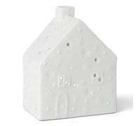 Heaven Sends Christmas Light-Up Ceramic House Decoration, White, 8 X 9.5 X 5 Cm, Indoor Festive Ornament