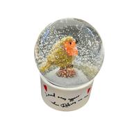 Heaven Sends Christmas Loved Ones Robin Snow Globe - Robin On Tree Stump, White Base With Sentimental Message, 8.5 X 6.5 X 6.5 Cm