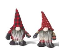 Heaven Sends Christmas - Pair Of Walking Talking Christmas Gonks, Red And Green Textiles, 21 X 16 X 9 Cm Each