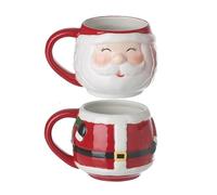 Heaven Sends Christmas Santa Face Mug - Set of 2 - Red - Gift Idea for Christmas Xmas - Santa Themed Mug, UK Design, Hot Drinks, Tea, Coffee - Novelty Christmas Mug - Christmas Drinkware