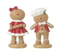 Heaven Sends Christmas Set Of 2 Mr And Mrs Gingerbread Resin Christmas Decorations, 16 X 7.5 Cm
