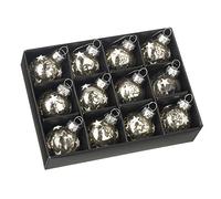 Heaven Sends Christmas Tree Decorations - Silver Bronze Mini Baubles - Set of 12 Mini Baubles (D238)