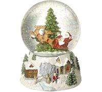 Heaven Sends Christmas White Santa Sleigh Snow Scene 13x13x17.1cm Snow Globe