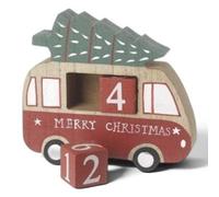 Heaven Sends Christmas Wooden Caravan Countdown Calendar - Removable Number Blocks, 15 X 13.5 Cm
