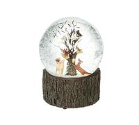Heaven Sends Christmas Woodland Animals Musical Snow Globe With Wooden Base, 16 X 12 Cm