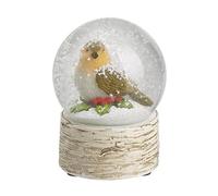 Heaven Sends Cute Christmas Robin on Holly Snowlglobe - Non Musical Snowglobe