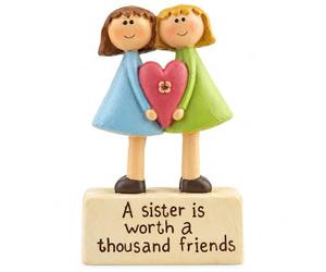 Heaven Sends Cute Keepsake Ornament - A Sister is Worth a Thousand Friends