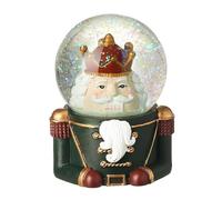 Heaven Sends Dark Green Soldier Snow Globe 10cm - Traditional Nutcracker Style Resin Ornament with Glitter Water Dome for Festive Christmas Decoration