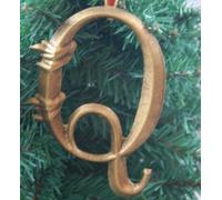 Heaven Sends - Decorative Gold Letter Q - Christmas Tree Decoration