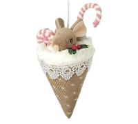 Heaven Sends Felt Hanging Mouse In ice Cream Cone 9x9x20cm Centimetre Decoration