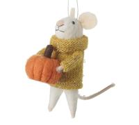 Heaven Sends Felt Mouse Holding Pumpkin Halloween Decoration