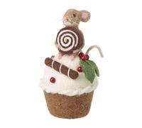 Heaven Sends Felt Mouse in a Cupcake 9x9x16cm Centimetre Decoration