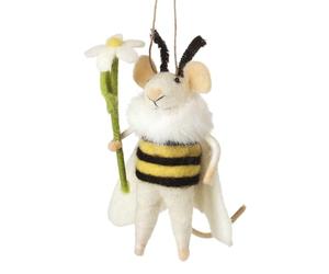 Heaven Sends Felt Mouse in Bumblebee Costume Easter Decoration