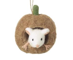 Heaven Sends Felt Mouse in House Hanging Decoration