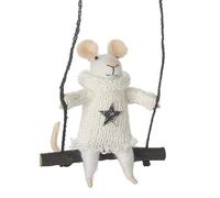 Heaven Sends Felt Mouse on Swing Christmas Tree Decoration
