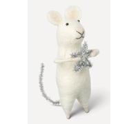 Heaven Sends Felt Mouse with Glitter Star & Tail Decoration in White Heaven Sends White