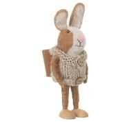 Heaven Sends Felt Rabbit in Wooly Cardigan and Rucksack Easter Decoration