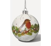 Heaven Sends Festive Robin Glass Bauble Christmas Tree Decoration Heaven Sends Multicolor