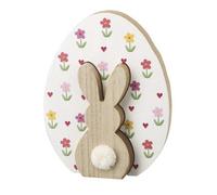 Heaven Sends Floral Cut-Out Wooden Easter Rabbit Decoration, 11.7 X 15 X 2 Cm