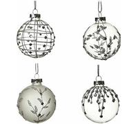 Heaven Sends Frosted Glass Christmas Baubles Set Of 4