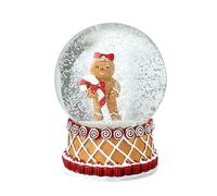 Heaven Sends Gingerbread Snow Globe - Festive Christmas Decoration with Candy Cane Detail and Glitter Snowfall - 10cm