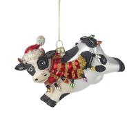 Heaven Sends Glass Cow Christmas Tree Decoration