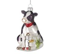 Heaven Sends Glass Cow With Bucket Christmas Tree Decoration