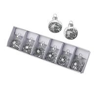 Heaven Sends Glass Mini Bauble Name Card Holder SILVER Glitter x 6
