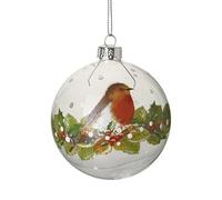 Heaven Sends Glass Robin Bauble Christmas Tree Decoration