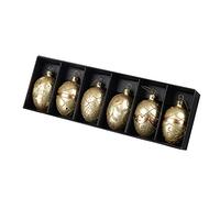 Heaven Sends Gold Glass Hanging Oval Bauble Set