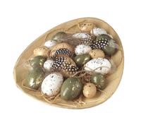 Heaven Sends Gold Speckled Easter Eggs In Egg Shaped Wooden Tray