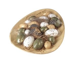 Heaven Sends Gold Speckled Easter Eggs In Egg Shaped Wooden Tray