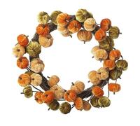 Heaven Sends Green and Orange Velvet Pumpkin Halloween Wreath