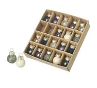 Heaven Sends Grey and White Mini Glass 2cm Baubles Set of 20
