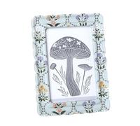 Heaven Sends Grey Wood Floral Print Photo Frame - Wooden Frame with Scalloped Edge - Fits 4 x 6 Photos