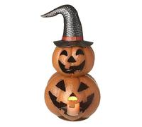 Heaven Sends Halloween Metal Pumpkins with hat Copper and Black 40 Centimetre