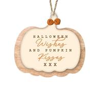 Heaven Sends Halloween Wishes and Pumpkin Kisees Wooden Decoration