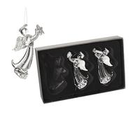 Heaven Sends Hanging Coloured Glass Angels - Set of 6 Christmas Decorations - Handcrafted Angel Ornaments with Heart Design for Festive Tree Décor