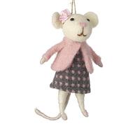 Heaven Sends Hanging Easter Felt Mouse Decoration With Pearl Necklace