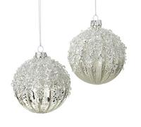 Heaven Sends Hanging Silver Glass Decoration Single Bauble