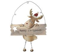 Heaven Sends Hanging Wooden Reindeer Merry Christmas Decoration