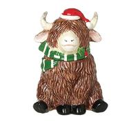 Heaven Sends Highland Cow Cookie Jar - Large Festive Storage Jar with Lid - Christmas Biscuit Barrel for Cookies, Sweets, Chocolates & Treats 1000ml
