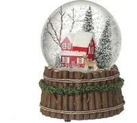 Heaven Sends House Scene with Deer Christmas Musical Snow Globe