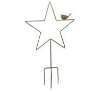 Heaven Sends Large Metal Star Garden Stake With Robin 63 5 X 11 5 X 111 Cm