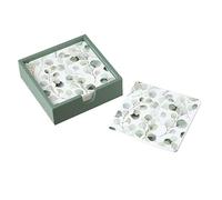 Heaven Sends Leaf Pattern Wooden Coaster Set - Set of 6 Square Drinks Coasters with Storage Holder - Nature-Inspired Table Protection for Home & Kitchen