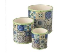 Heaven Sends Light Green Round Ceramic Patterned Plant Pot Medium 10.6 X 10.9Cm Tabletop Indoor Planter