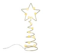 Heaven Sends Light Up Star on Spring Christmas Tree Topper, Gold Glitter Star with Battery Powered LED Lights, 23cm Height